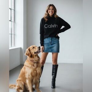 Calvin Klein- Black Turtleneck Sweater only for sale, not skirt.